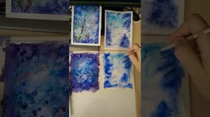 Рисуем новогодние открытки акварелью