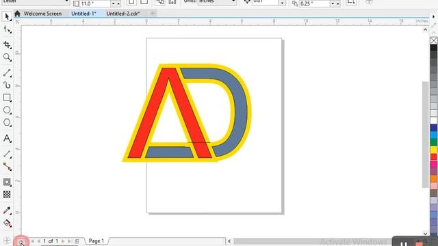 A D logo in Corel Draw. Corel Draw Tutorial. #coreldraw #corel #logodesign смотреть онлайн