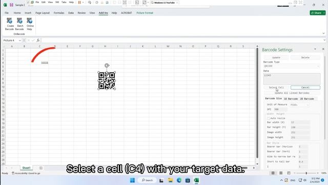Excel QR Code barcode image generator: create, make, print 2d QR Code images in Microsoft Excel смотреть онлайн