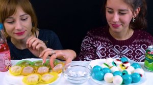 MOST POPULAR FOOD FOR ASMR Trolli Planet Gummi Eyeballs vs Mochi LiLiBu Eating show