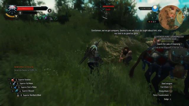 Witcher 3 B&W - Death march Ghostmode - Good gameplay and fights Water Hag, Werewolf, ...