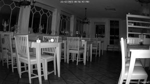 Green Screen Background surveillance footage of a  dining room in a hotel