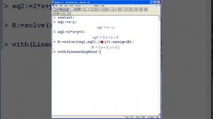 Решение системы линейных уравнений в Maple