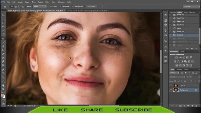 #44 How to use Patch Tool in Photoshop in Hindi part 1 | photoshop tools Tutorials for Beginners смотреть онлайн