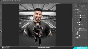 Simple Design | Football Poster Design - Luis Suarez - Photoshop Tutorial