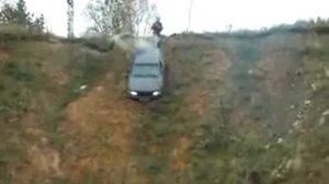 Спуск машины с горы. Downhill on the car. Angle 70-75.