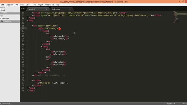 jquery datatables plugin   installation and first time