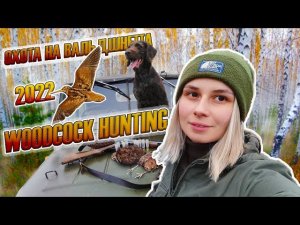 Охота на вальдшнепа с дратхааром 2022, девушка охотник / Woodcock hunting, girl hunter