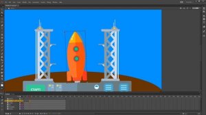 Анимация и программирование в Adobe Animate - #4. Анимация движения. STOP и PLAY. Запускаем ракету