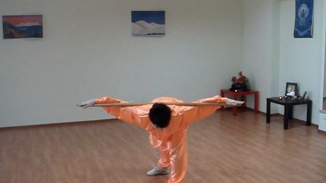Цигун Разминка с палкой