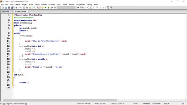 OOP(C++)-09, Constructor overloading in object-oriented programming with cpp/c++