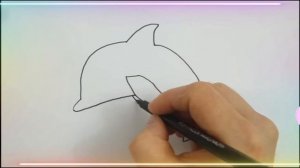 как нарисовать дельфина