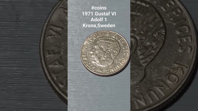 #coins 1971 Gustaf VI Adolf 1 Krona, Sweden