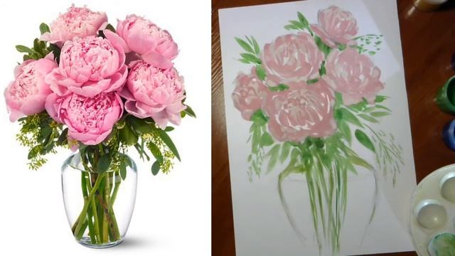 Мастер класс по рисованию "Пионы" смотреть онлайн
