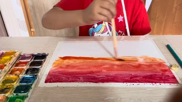 Мастер класс.Рисуем закат акварелью. смотреть онлайн