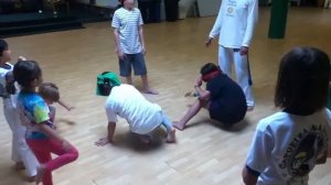 Kids playing blindfolded capoeira 2 - 2011 Mandinga Kids CAMPoeira