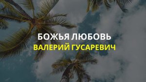 Купайся в Божьей Любви. Валерий Гусаревич