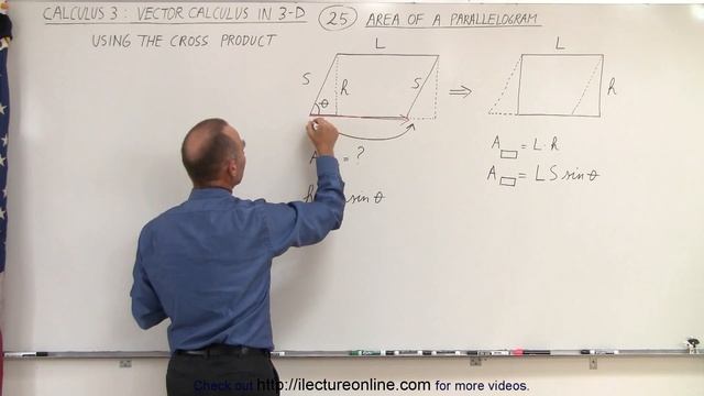 Calculus 3: Vector Calculus in 3-D (25 of 35) Area of a Parallelogram Using the Cross Product смотреть онлайн
