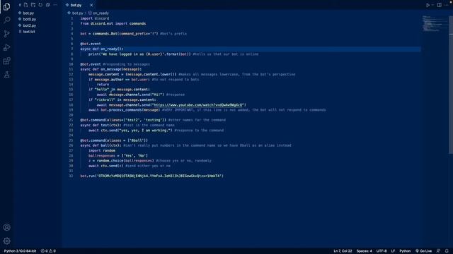 Responding to Messages and Creating Commands | Discord.py