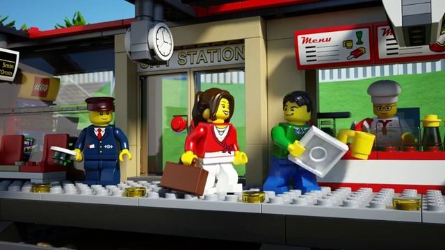 Конструктор LEGO City Trains 60050 Железнодорожная станция смотреть онлайн