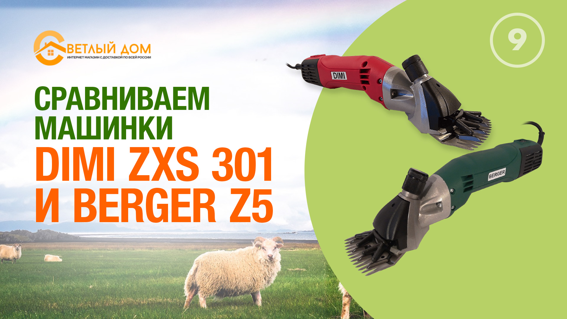 9. Обзор сравнение: машинка для стрижки овец Dimi ZXS 301 и машинка для стрижки овец Berger Z5.