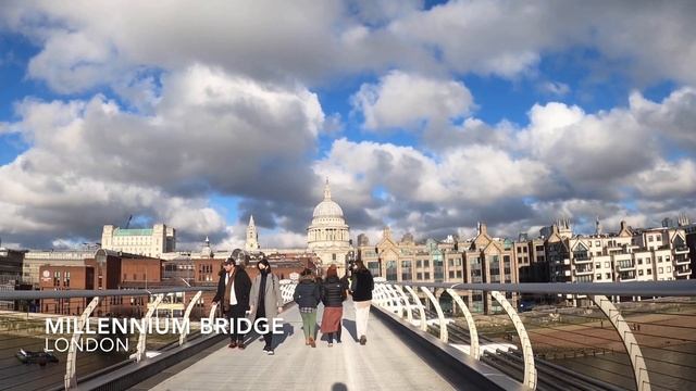 Walking Millennium Bridge | London in 4K смотреть онлайн