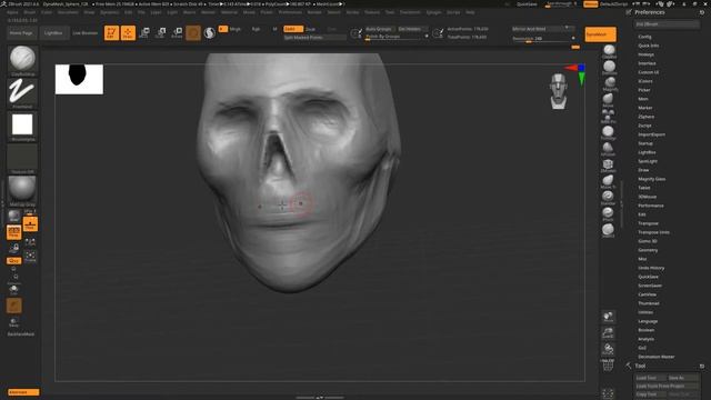 3Д Скульптинг :: Лепка черепа в ZBrush // 1 часть