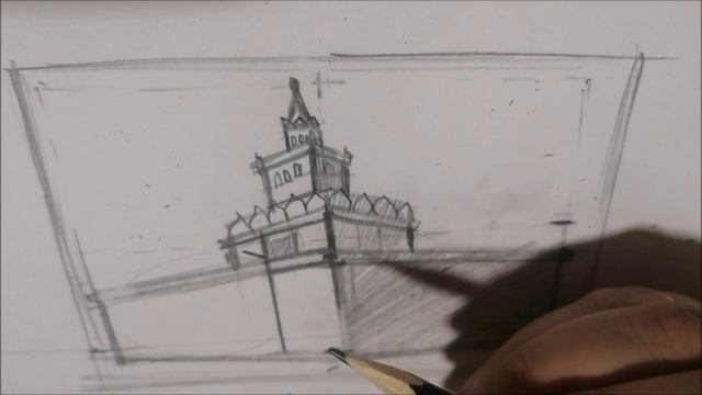 Материал к урокам ИЗО по теме: "Городской пейзаж. Дом со шпилем. Мастер-класс"