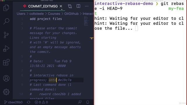 16 Cleaning Up History With Interactive Rebase смотреть онлайн