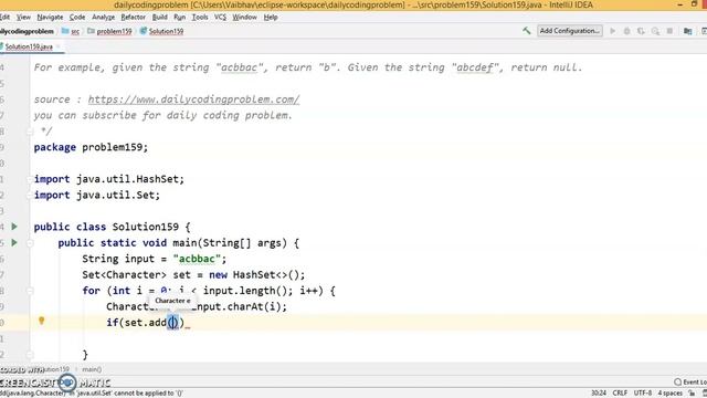 Daily coding problem 159 easy