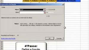 Inserir funções no Microsoft Office Excel 2003 [Insert functions in Microsoft excel 2003]