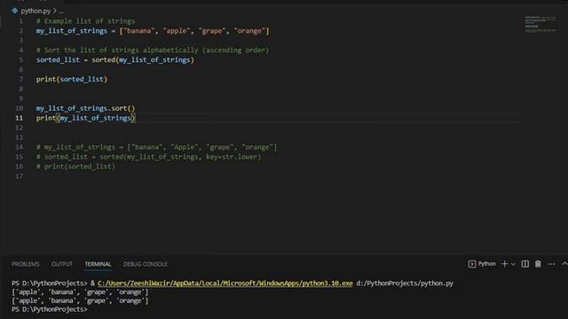Python Sort List Alphabetically - Python Tutorial