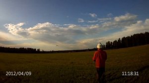 Первый полёт на моделе с "бензинычем"!