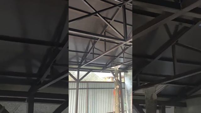 Строим навес для двух автомобилей, ширина 8 метров. смотреть онлайн