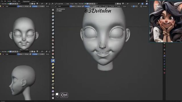 Процесс создания мультяшного 3Д персонажа в Blender