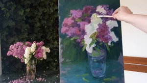 Как рисовать сирень масляными красками?