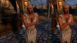 With and without Immersive folded hands, Skyrim OAR animation mod