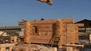 Изготовление сруба большого диаметра