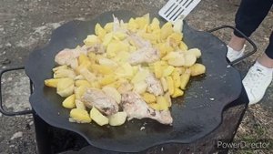 Готовим на сковороде садж на мангале #сюляшкойжизньивкусняшки