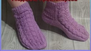 Мастер класс /носки спицами "Сиреневый туман"