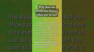 Why is iPad air battery draining so fast?