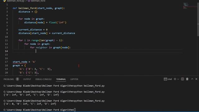 Implement Bellman Ford Algorithm using Python | Sinhala