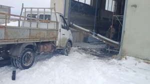 установка торсионных пружин с помощью газели.