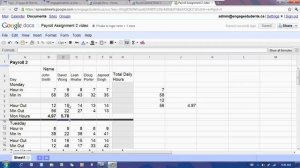 Google Docs Spreadsheet - Payroll 2 Tutorial