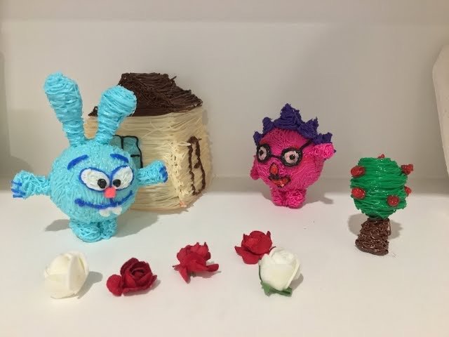 Делаем смешарика Кроша 3Д ручкой (3D pen). Обьемные рисунки 3D ручкой, смешарики, Крош. Часть 15.
