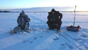 Зимняя рыбалка в Карелии. Онежское озеро. Янишполе.