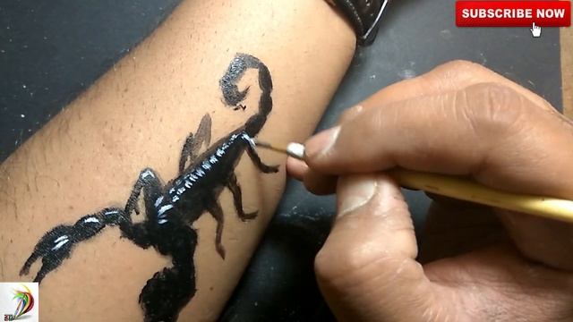 3D Scorpion Drawing /Amazing Realistic Illusion | 3D Scorpion Tattoo Step By Step