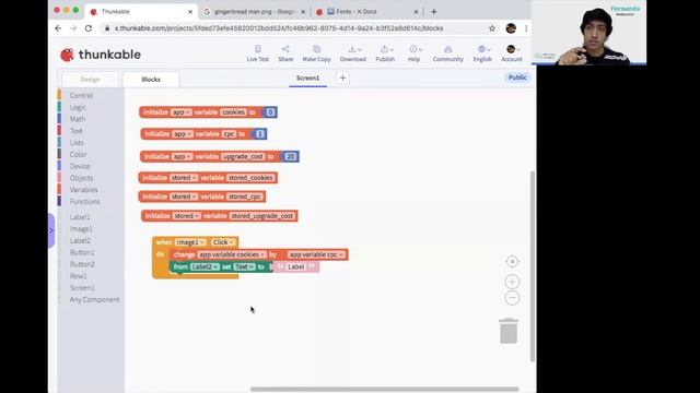 THUNKABLE APP MAKING TUTORIAL | Gingerbread Cookie Clicker | Teach Kids How to Code