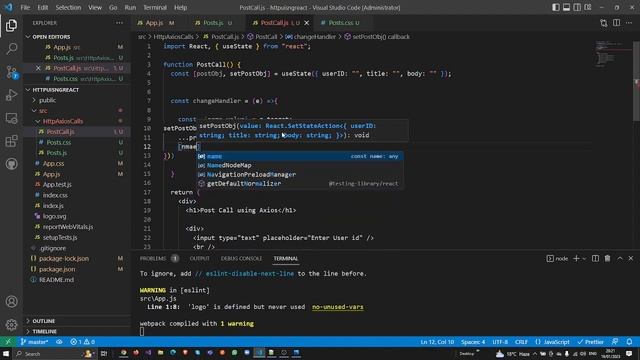 HTTP Post Request using Axios in React JS | React JS Tutorial (full course) - #53