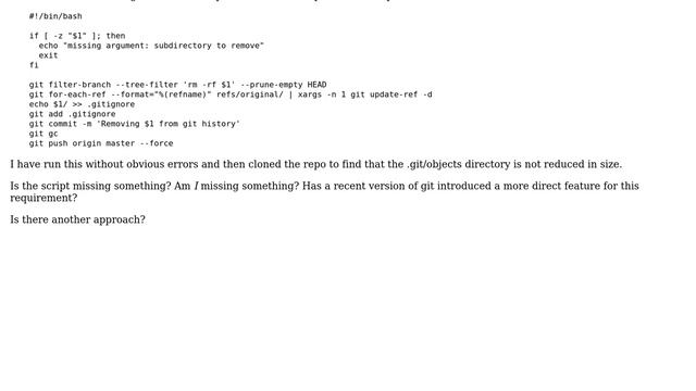 git remove from repo history a large subdirectory that was removed several commits ago смотреть онлайн